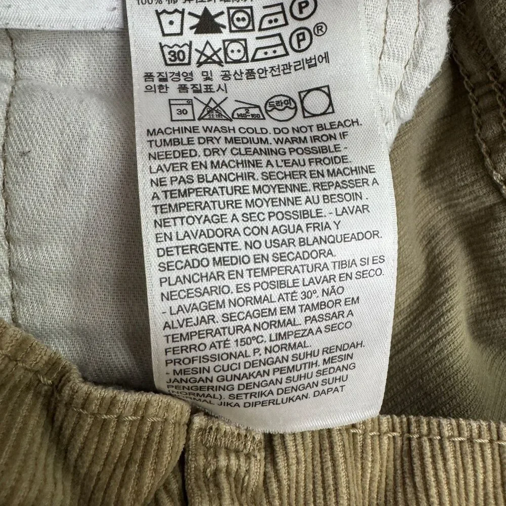 Levi's 502 Corduroy Straight Pants Mens 31 Brown Cord Tan Cotton Stretch Casual